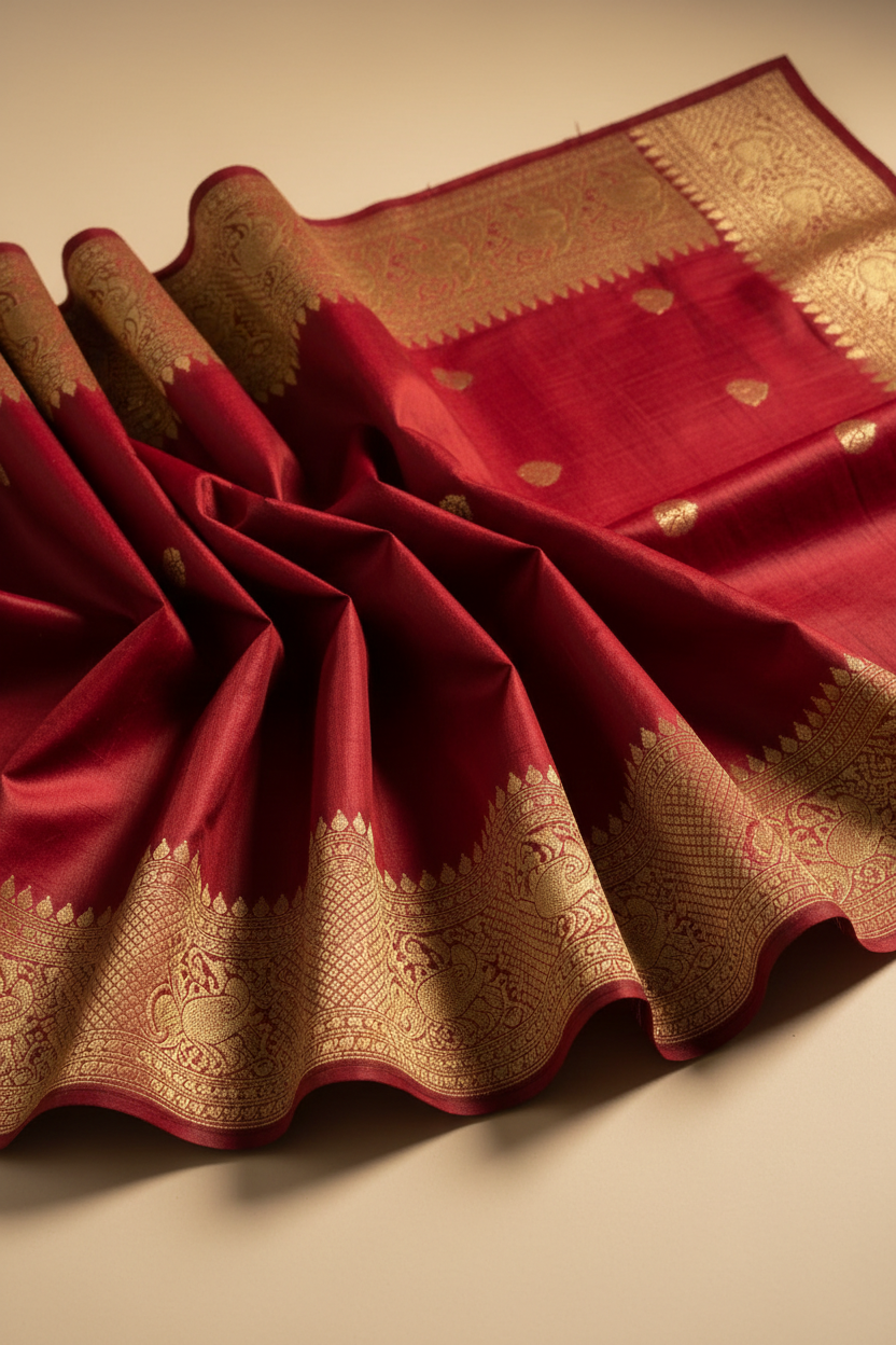Beautifully wrapped Kanjivaram silk saree gift from House of Paramya