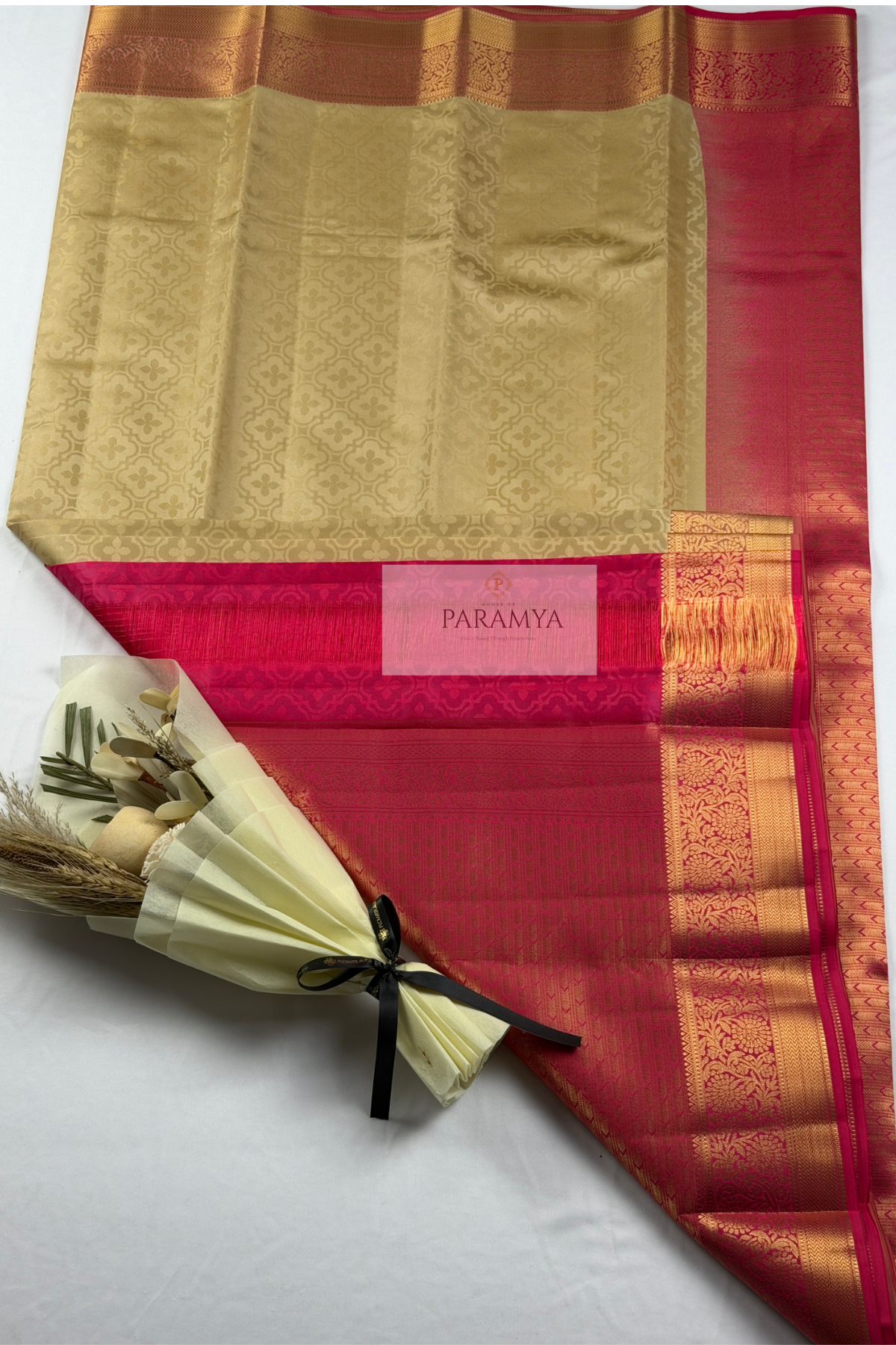 Pure Kanchi Silk Saree with Rich Zari Weave | Silk Mark Certified