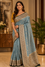 Lux Green Saree with Dark Green