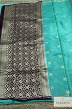 Premium Gajji Silk in Light Sea green & Rich Wine Saree