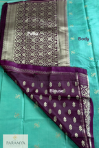 Premium Gajji Silk in Light Sea green & Rich Wine Saree