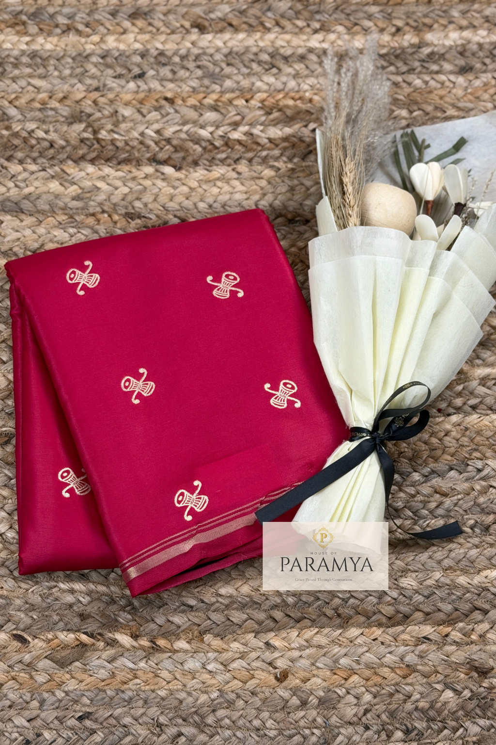 Premium Gajji Silk in Magenta Pink & Rich Purple-Black Saree