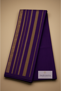 Dark Purple Pure Kanchipuram Silk Saree with 2G Silver Zari | Silk Mark Certified