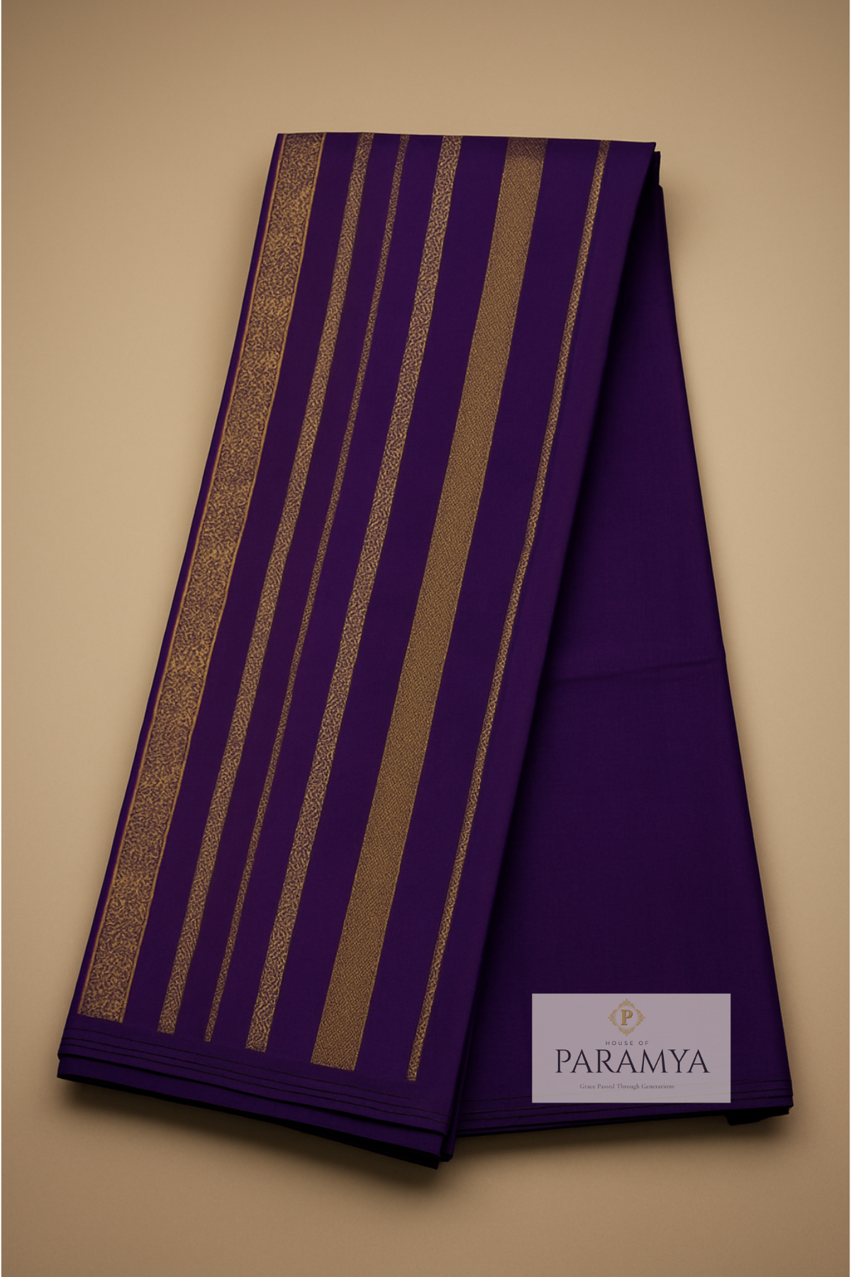 Dark Purple Pure Kanchipuram Silk Saree with 2G Silver Zari | Silk Mark Certified