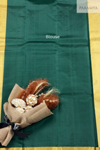 Yellow & Green Pure Silk Saree with Minimal Green Border | Silk Mark Certified