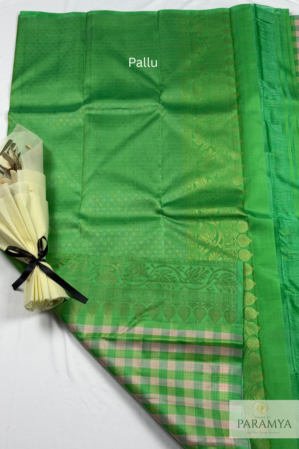 Emerald Green Pure Kanchipuram Silk Saree | Silk Mark Certified