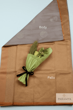 Lilac and Grey Orange Borderless Pure Silk Saree Pallu view — Silk Mark Certified | House of Paramya