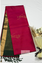 Rani Pink & Emerald Green Pure Kanchipuram Silk Saree | Silk Mark Certified