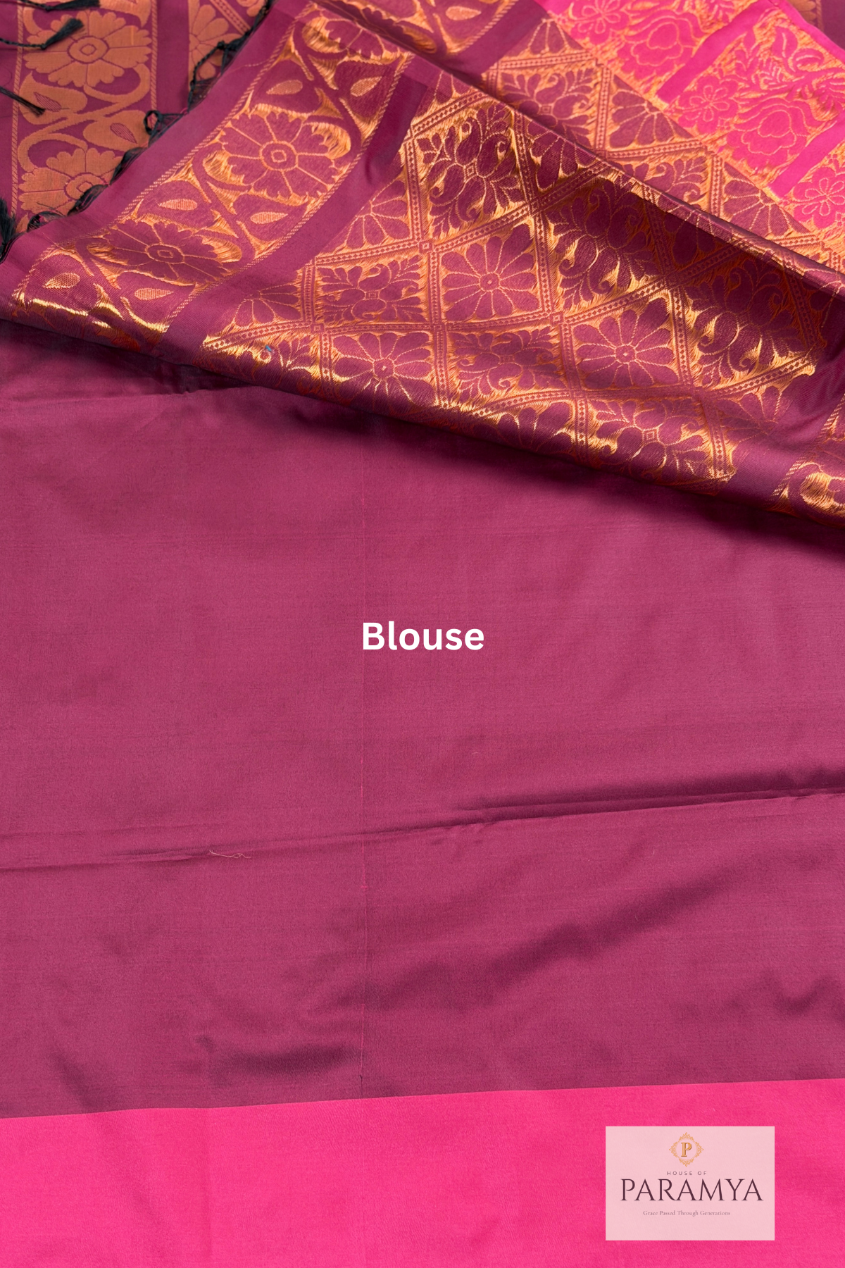 Green & Pink Soft Silk Saree with Copper Zari