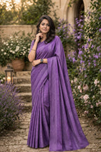 Deep Plum Semi Khadi Cotton Saree with White Thread Work