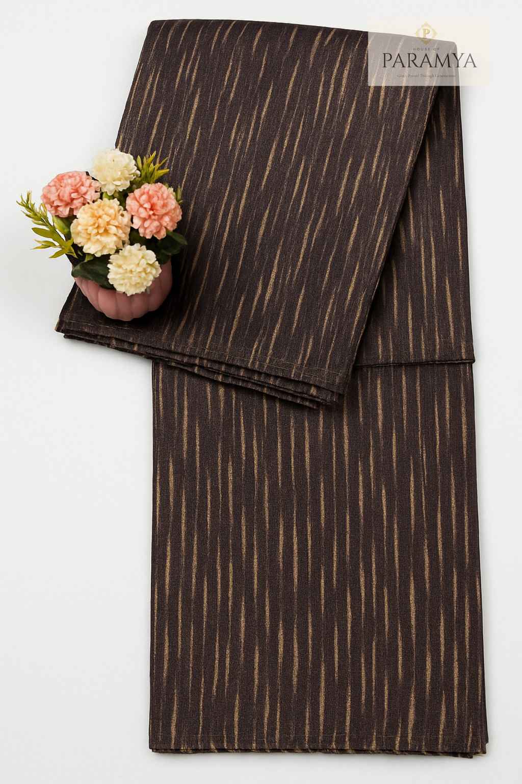 Elegant Brown Designer Tussar Silk Saree | Silk Mark Certified
