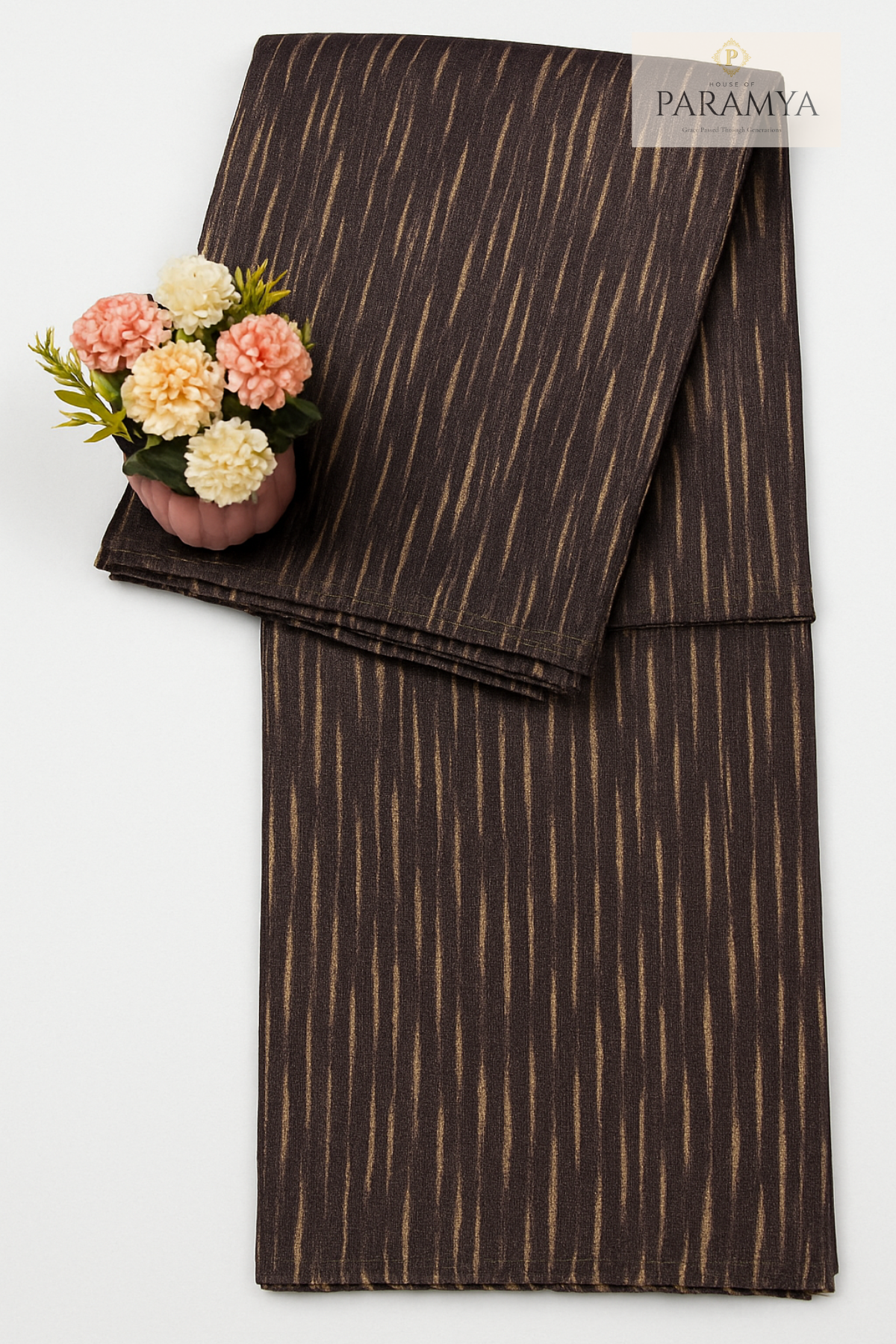 Elegant Brown Designer Tussar Silk Saree | Silk Mark Certified