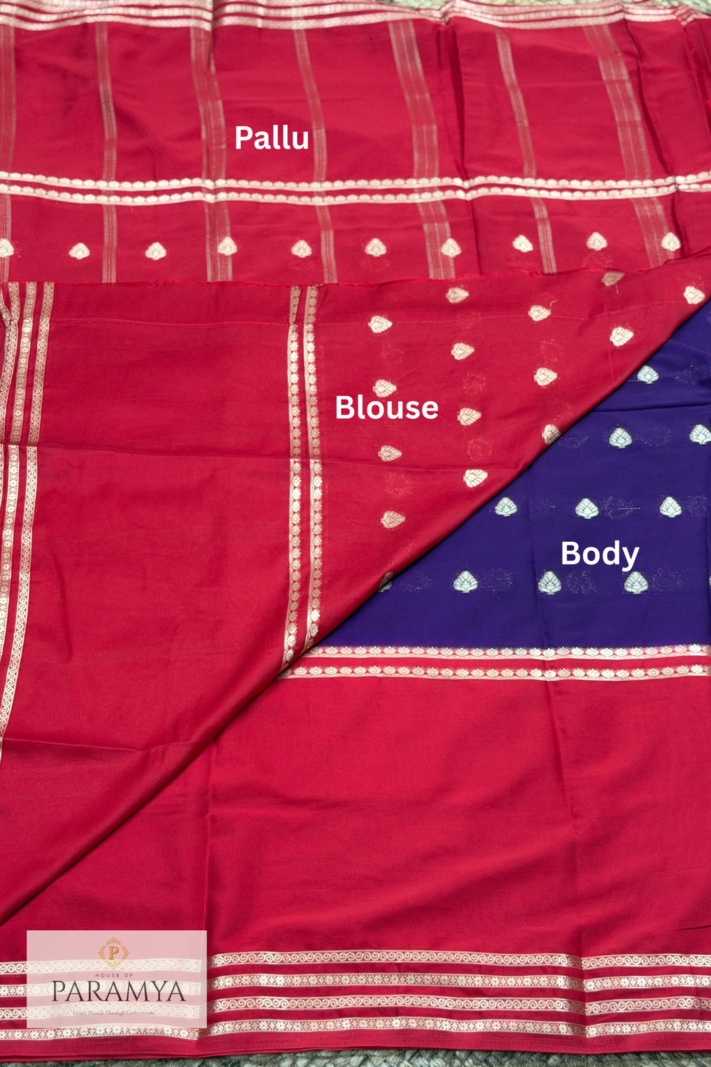 Mysore Crepe Silk Saree in Wine with Floral Motifs & Red Contrast Borders