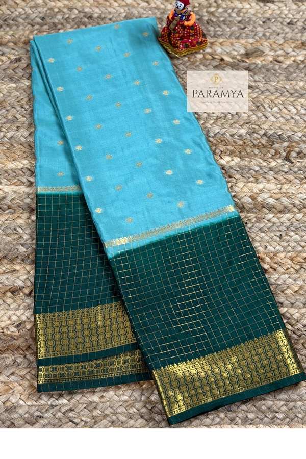Sea and Bottle Green Mysore Silk Elegance
