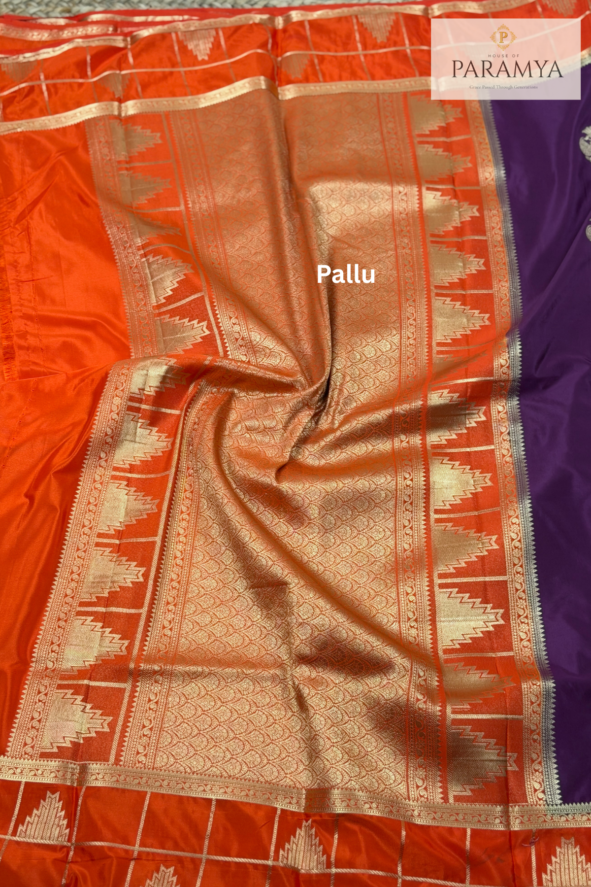 Deep Wine Mysore Silk Saree with Gandaberunda Motifs & Temple Border