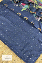 Sambalpuri silk saree with multicolor Ikat print Blouse view | House Of Paramya