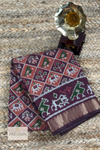 Brown Pen Kalamkari Saree