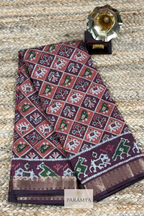 Brown Pen Kalamkari Saree