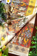 Seetha Kalyanam Mural Kasavu Tissue Saree in Cream & Gold