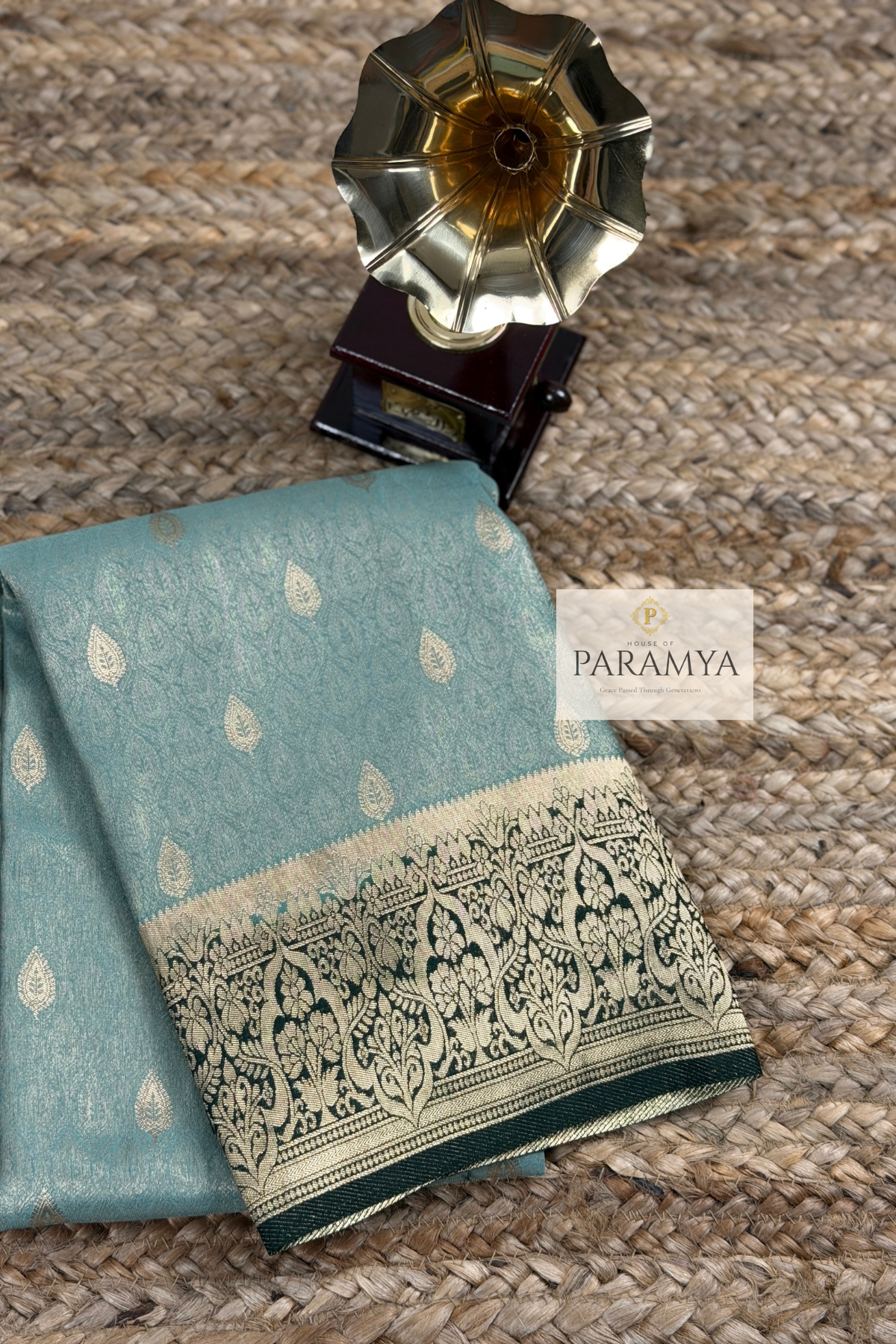 Lux Green Saree with Dark Green