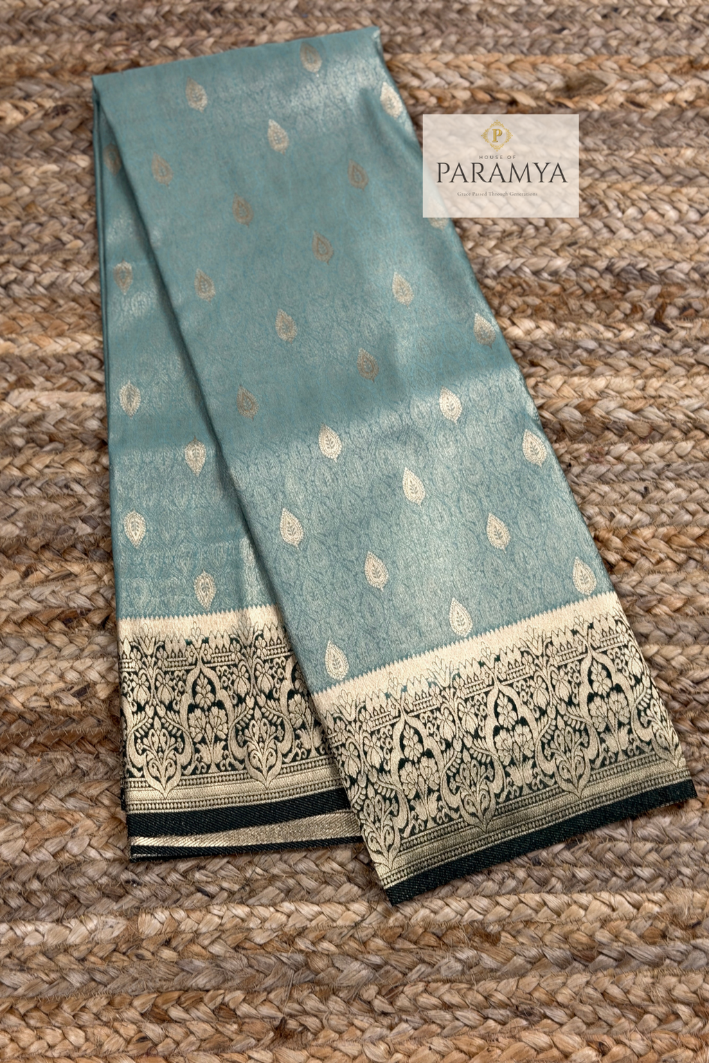 Lux Green Saree with Dark Green