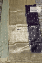 Deep Wine Tissue Saree brocade Pallu view— leaf butta brocade weaving detail | House of Paramya