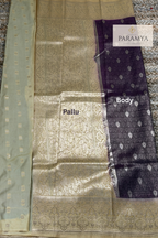 Dual-Shade Deep Wine Temple Tissue Saree with Leaf Butta Brocade Weaving
