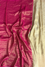 Gold Vegan Viscose Silk Saree with Kanchipuram Style Brocade Weave