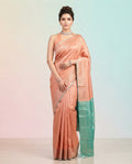 Self-Toned Banarasi Silk Saree with Diamond Lattice Weave & Paisley Border