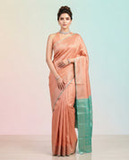 Self-Toned Banarasi Silk Saree with Diamond Lattice Weave & Paisley Border
