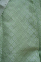 Pastel Sage Green Kanchi Semi Silk Saree with Contrast Pink Pallu